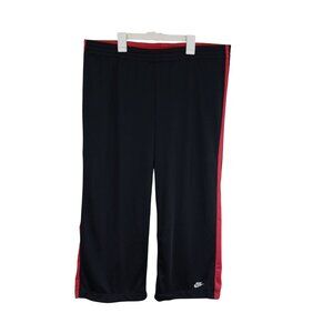 Nike Athletic Pants Wide-Leg Size XL 16-18 Black & Red Mesh Texture Womens